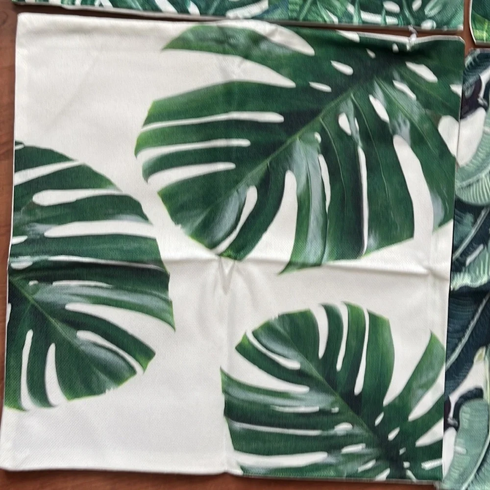 NWT Set of 4 Fern of Palm Decorative Accent Pillow Covers